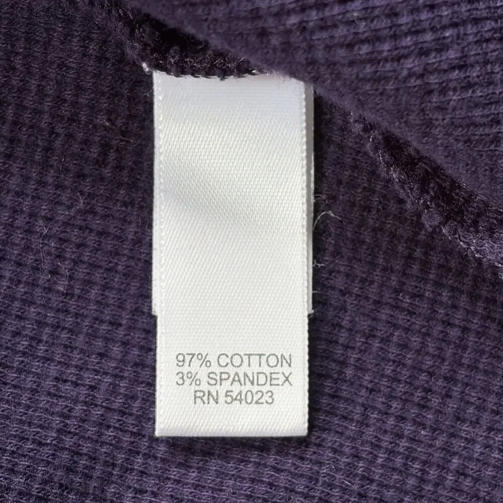 Banana Republic Lot Of 2 Mens Waffle Knit Long Sleeve Shirts Large Plum Blue